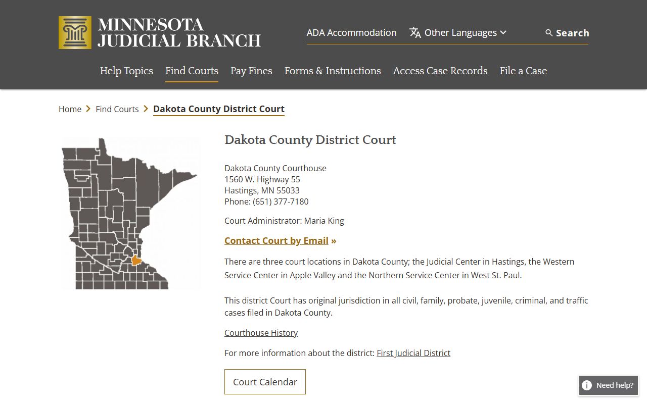 Dakota County District Court Lakeville dissolution of marriage