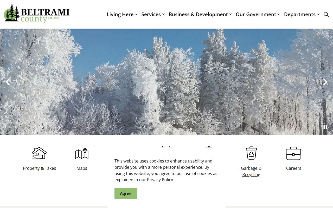 Beltrami County website for dissolution of marriage research
