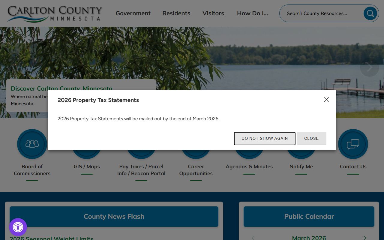 Carlton County website for dissolution of marriage information