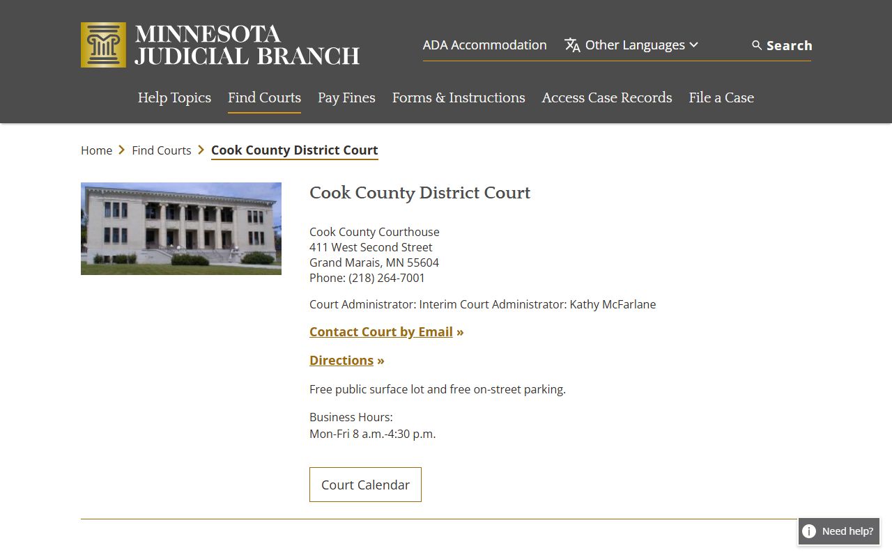 Cook County District Court main page for dissolution of marriage