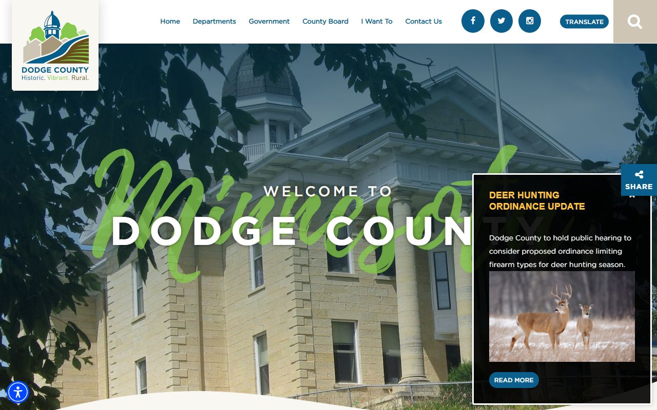 Dodge County government website for dissolution of marriage court services