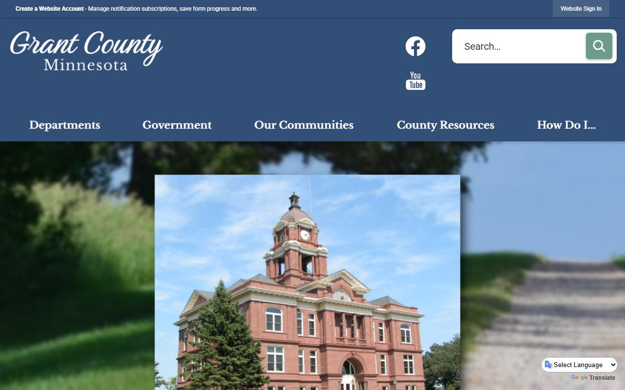Grant County website for dissolution of marriage court information