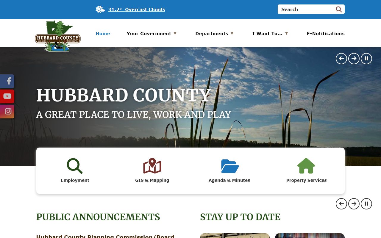 Hubbard County website for dissolution of marriage court services