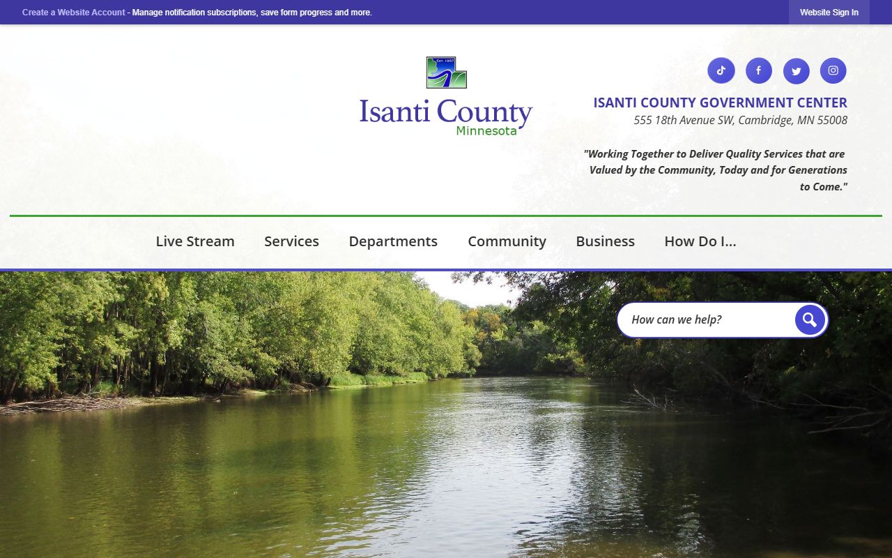 Isanti County website for dissolution of marriage court access