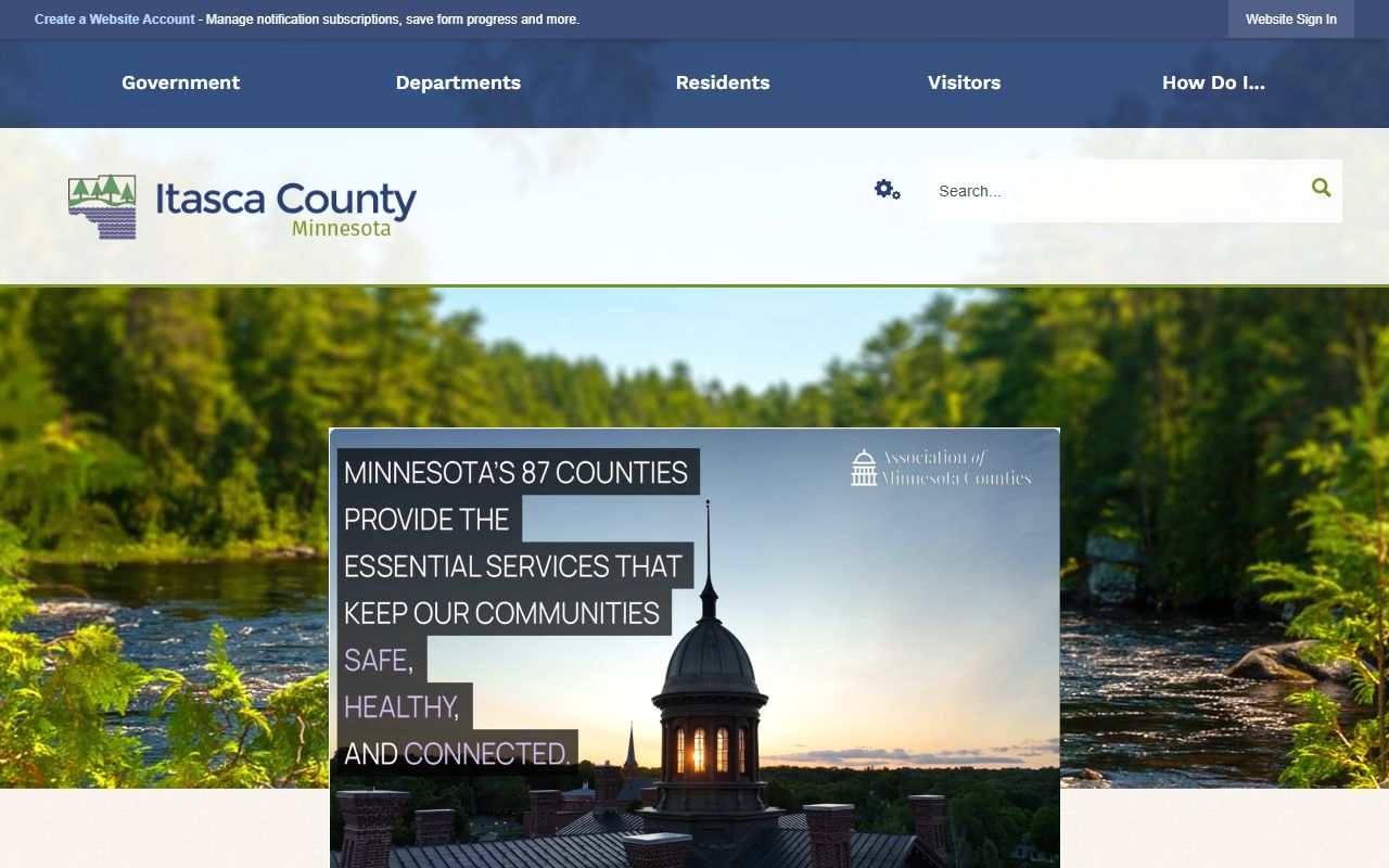 Itasca County website for dissolution of marriage court information