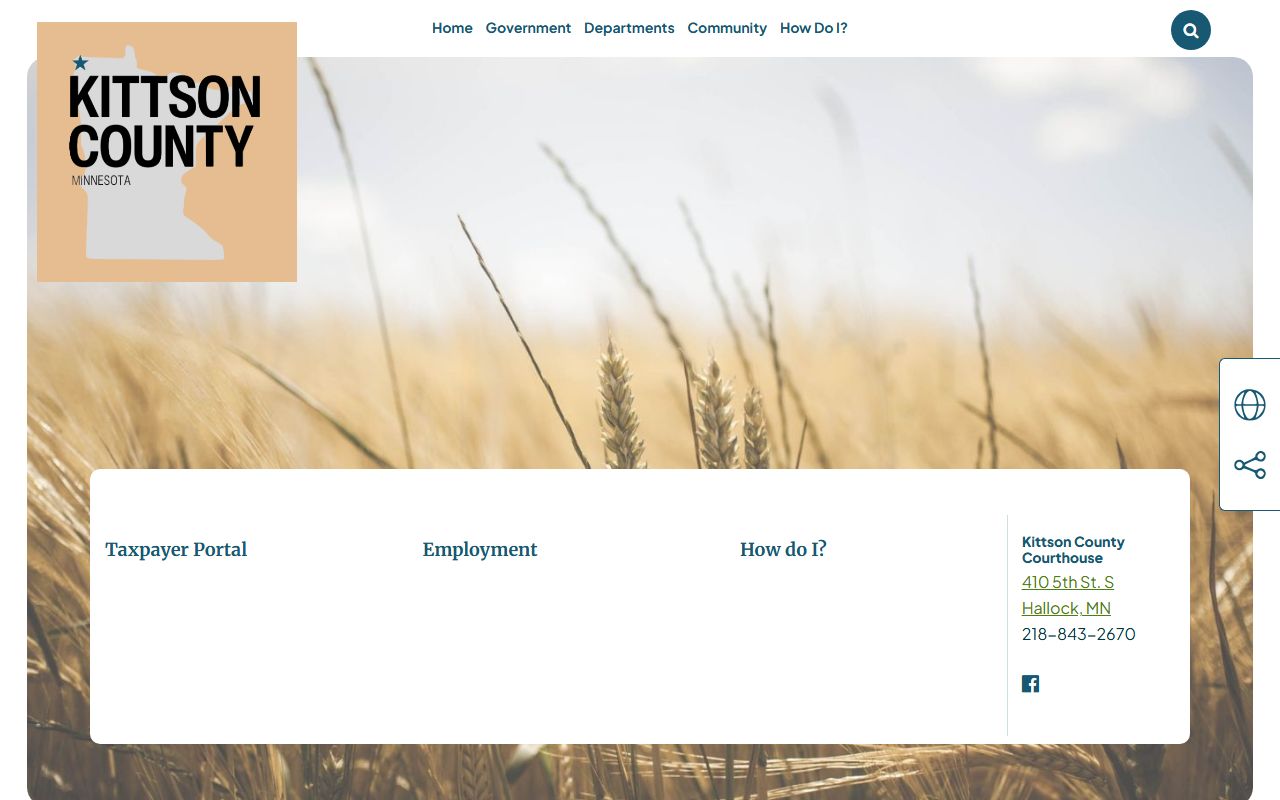 Kittson County website with dissolution of marriage court resources