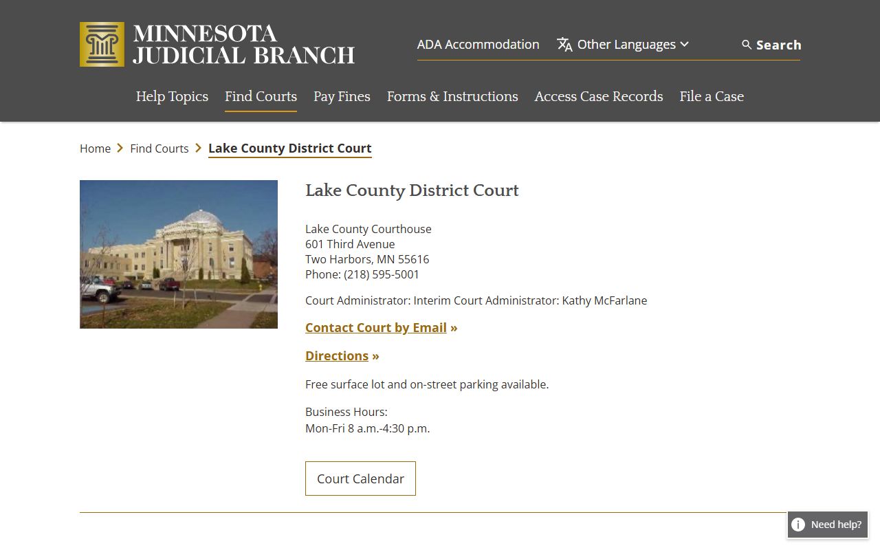 Lake County dissolution of marriage court main page