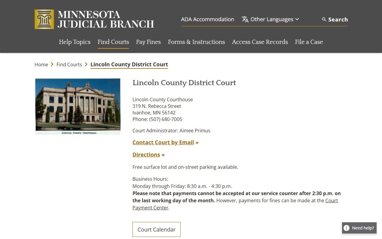 Lincoln County dissolution of marriage court main page