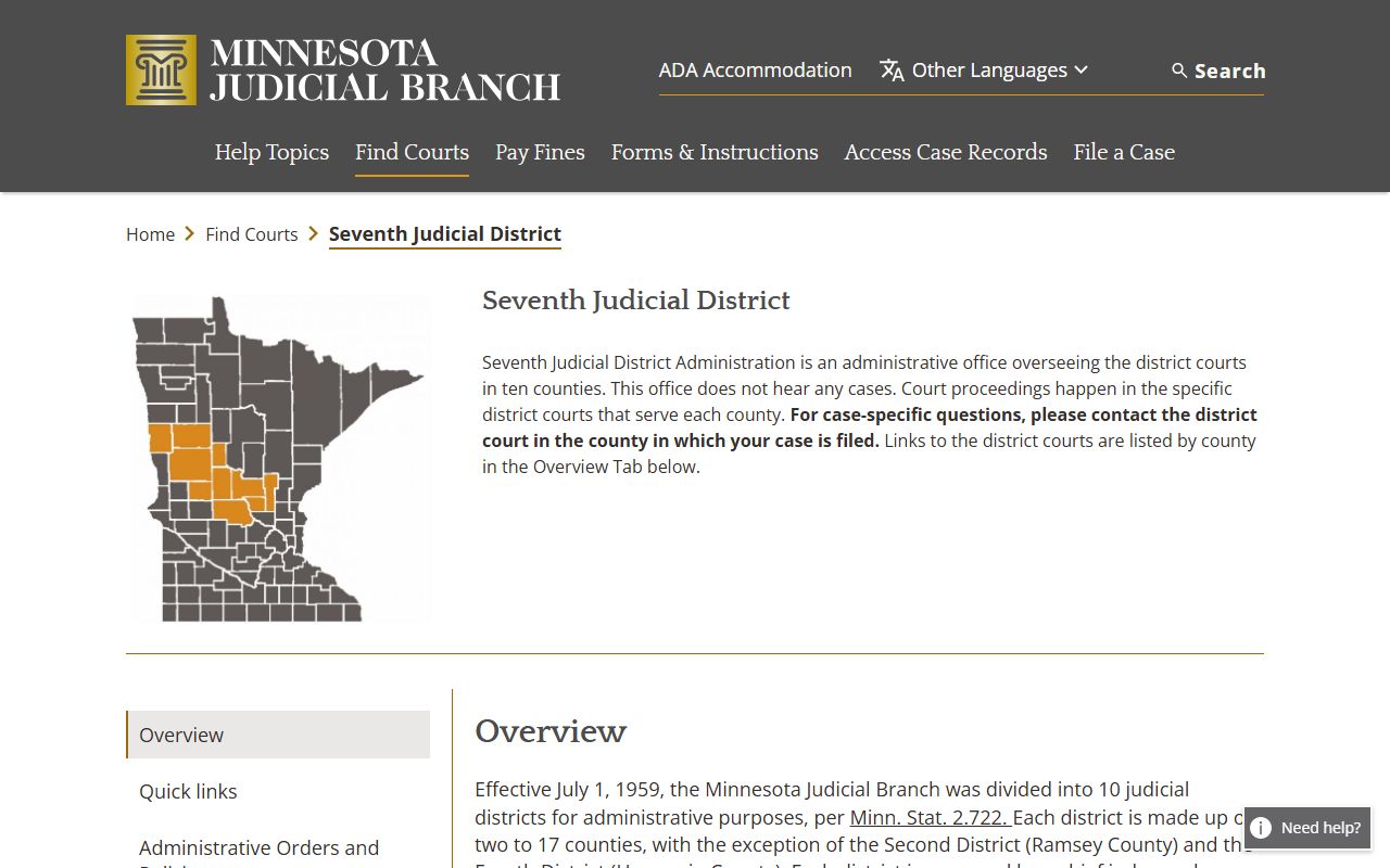 Mille Lacs County dissolution of marriage 7th Judicial District page