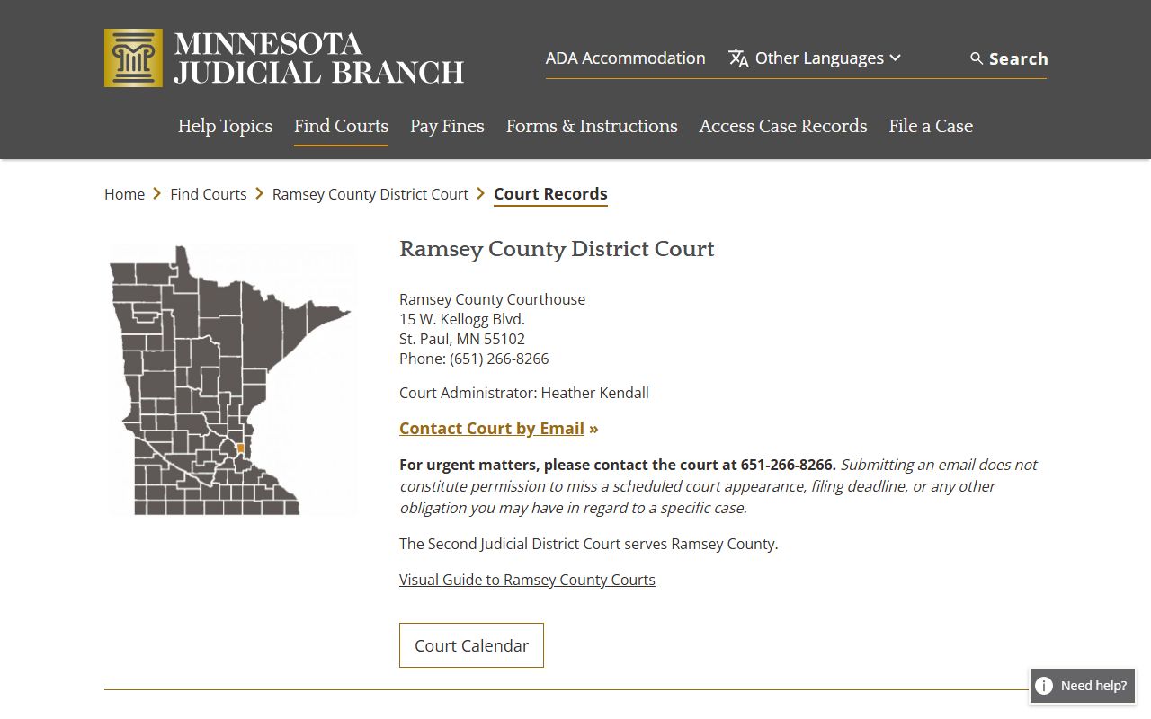 Ramsey County dissolution of marriage court records