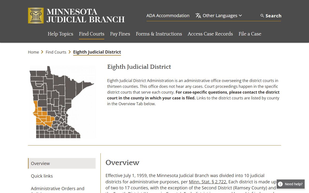 Traverse County dissolution of marriage 8th Judicial District page