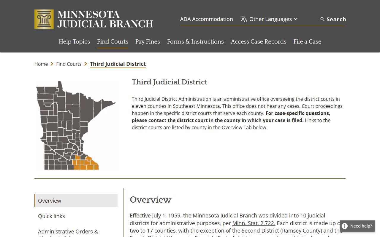 Wabasha County dissolution of marriage 3rd Judicial District page